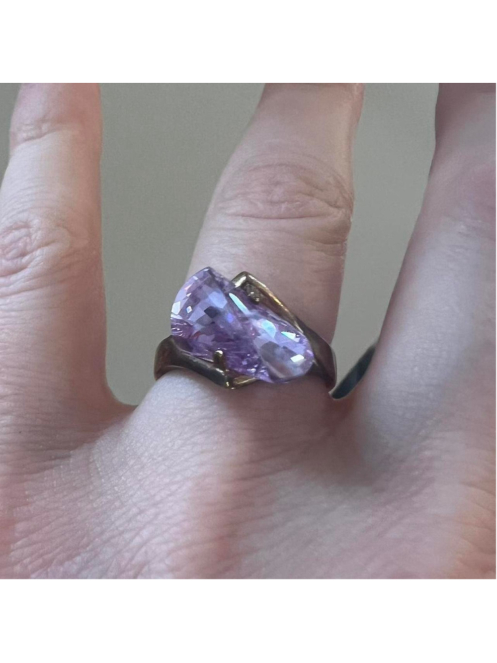 Purple amethyst ring with 925 sterling silver band